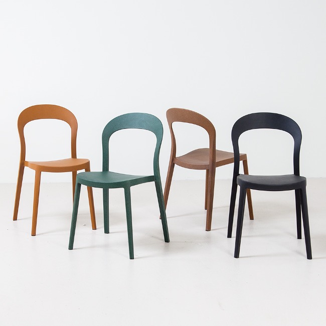 헤이즐 커피 업사이클링 플라스틱 디자인 카페 의자 4color